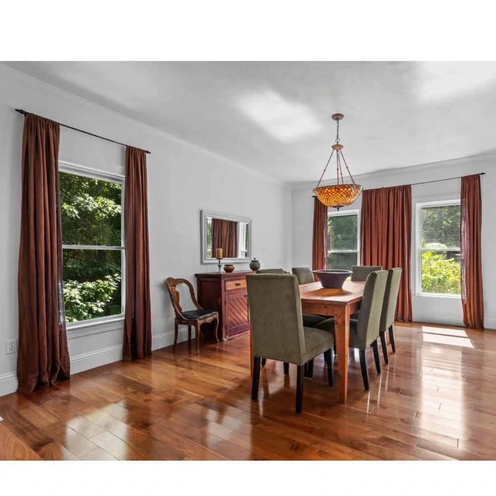 Pair of Brown Restoration Hardware Linen Curtains